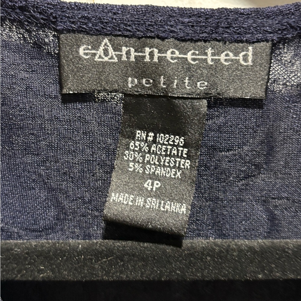 Connected Long Sleeve Navy Dress with Embellished Detail Size 4P‎ - Picture 3 of 5